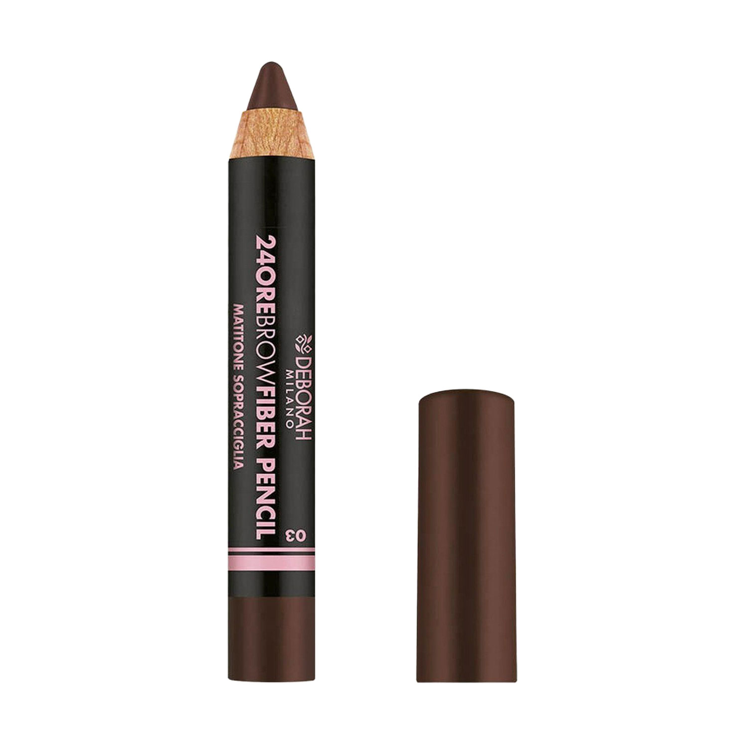 Водостійкий олівець для брів Deborah 24Ore Brow Fiber Pencil 03 Dark Brown, 0.1 г